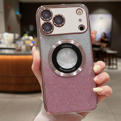 Gradient Glitter Electroplating MagSafe TPU Phone Case, For iPhone 17e / 16e, For iPhone 17 Pro Max, For iPhone 17 Pro, For iPhone 17, For iPhone Air, For iPhone 16 Pro Max, For iPhone 16 Pro, For iPhone 16 Plus, For iPhone 15 Pro Max, For iPhone 15 Pr...