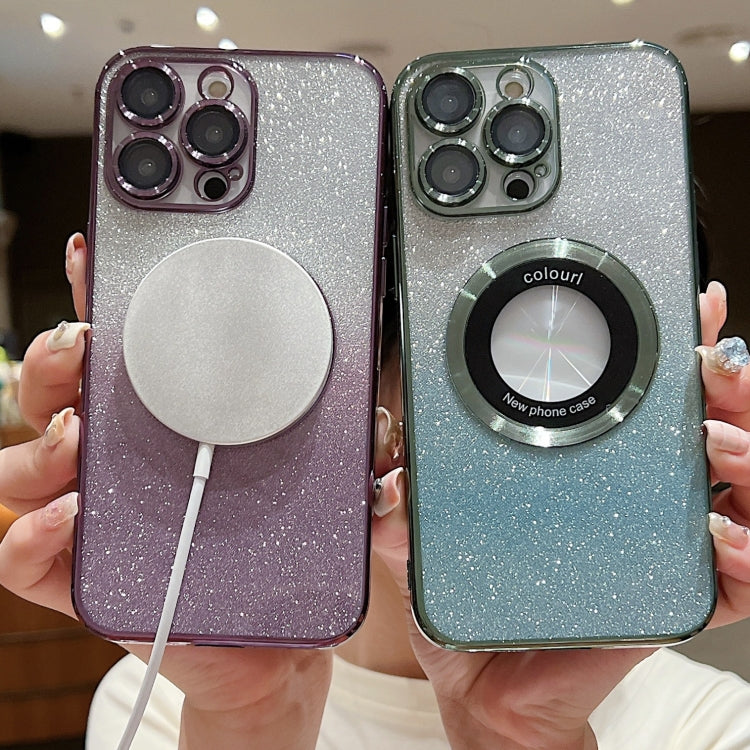 Gradient Glitter Electroplating MagSafe TPU Phone Case, For iPhone 13 Pro, For iPhone 13, For iPhone 12, For iPhone 12 Pro Max, For iPhone 12 Pro, For iPhone 11 Pro Max, For iPhone 11, For iPhone 11 Pro