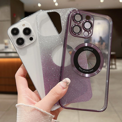 Gradient Glitter Electroplating MagSafe TPU Phone Case, For iPhone 13 Pro, For iPhone 13, For iPhone 12, For iPhone 12 Pro Max, For iPhone 12 Pro, For iPhone 11 Pro Max, For iPhone 11, For iPhone 11 Pro