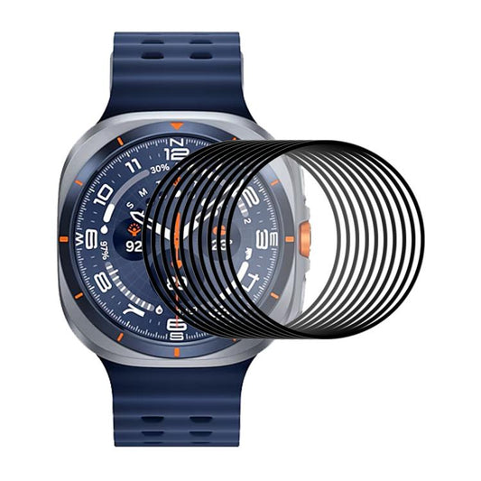 10 St. ENKAY 3D Full Coverage Soft PC Edge PMMA HD Displayschutzfolie, für Samsung Galaxy Watch Ultra 47mm / Ultra 2025, für Samsung Galaxy Watch8 Classic 46mm, für Samsung Galaxy Watch8 44mm, für Samsung Galaxy Watch8 40mm
