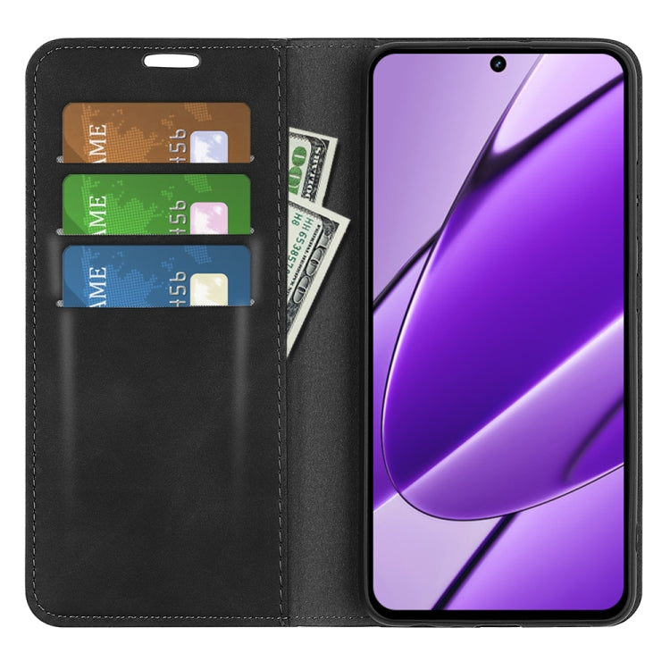 Retro-skin Magnetic Suction Leather Phone Case, For Realme 11X, For Realme Narzo N53, For Realme C65 4G, For Realme C85 5G / 15x 5G, For Realme 15 5G / 15 Pro 5G