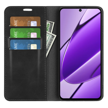 Retro-skin Magnetic Suction Leather Phone Case, For Realme 11X, For Realme Narzo N53, For Realme C65 4G, For Realme C85 5G / 15x 5G, For Realme 15 5G / 15 Pro 5G