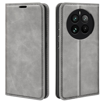 Retro-skin Magnetic Suction Leather Phone Case, For Realme 12+ 5G, For Realme 12 Pro+, For Realme C67 4G, For Realme 11X, For Realme Narzo N53, For Realme C65 4G
