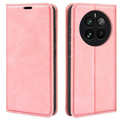 Retro-skin Magnetic Suction Leather Phone Case, For Realme 12+ 5G, For Realme 12 Pro+, For Realme C67 4G, For Realme 11X, For Realme Narzo N53, For Realme C65 4G