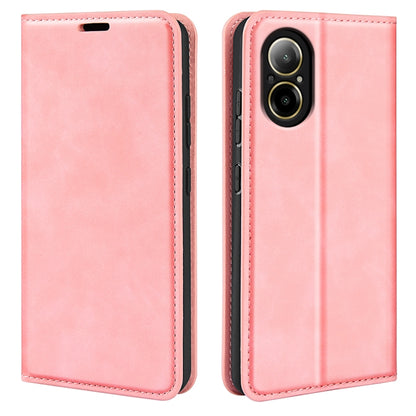 Retro-skin Magnetic Suction Leather Phone Case, For Realme 12+ 5G, For Realme 12 Pro+, For Realme C67 4G, For Realme 11X, For Realme Narzo N53, For Realme C65 4G