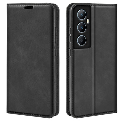 Retro-skin Magnetic Suction Leather Phone Case, For Realme 11X, For Realme Narzo N53, For Realme C65 4G, For Realme C85 5G / 15x 5G, For Realme 15 5G / 15 Pro 5G