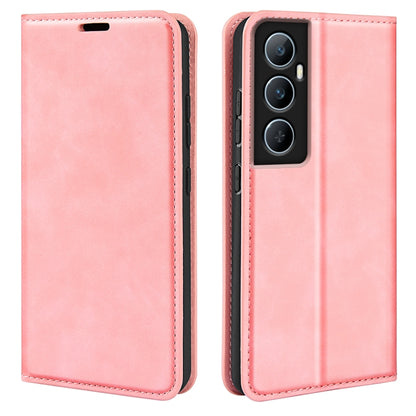 Retro-skin Magnetic Suction Leather Phone Case, For Realme 11X, For Realme Narzo N53, For Realme C65 4G, For Realme C85 5G / 15x 5G, For Realme 15 5G / 15 Pro 5G