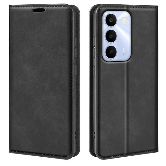 Retro-skin Magnetic Suction Leather Phone Case, For Realme C100 / C100i / C100x, For Realme 16 5G, For Realme 16 Pro+ 5G, For Realme 16 Pro 5G, For Realme GT 8 Pro 5G Global, For Realme C85 5G / 15x 5G, For Realme C85 Pro 4G, For Realme 15 5G / 15 Pro ...