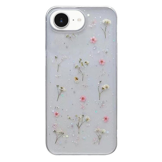 Gypsophila Flowers Pattern TPU Protective Phone Case, For iPhone 17e / 16e, For iPhone 16 Pro Max, For iPhone 16 Pro, For iPhone 16 Plus, For iPhone 16, For iPhone 15 Pro Max, For iPhone 15 Pro, For iPhone 15 Plus, For iPhone 15