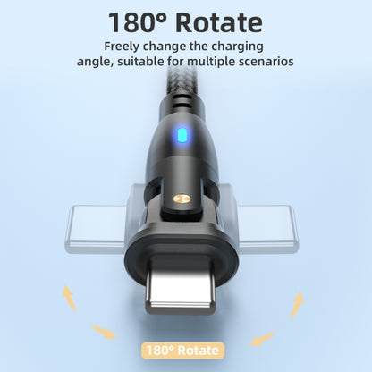 ENKAY 180 Degrees Rotating USB to 8 Pin Charging Data Cable with LED Light, 1m, 2m