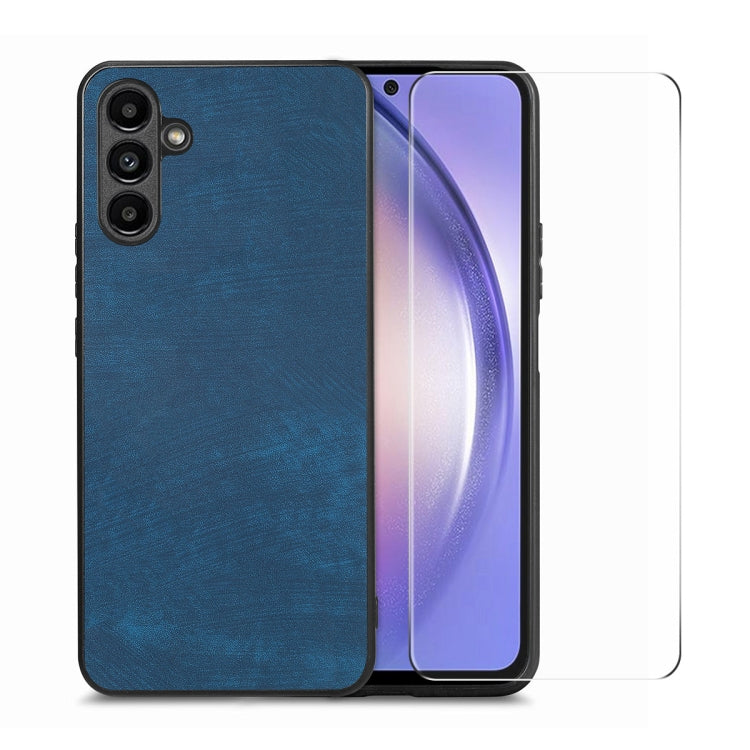 ENKAY Retro Leather Skin PC Phone Case with High Aluminum-silicon Glass Film, For Samsung Galaxy A34 5G, For Samsung Galaxy A54 5G, For Samsung Galaxy A04e, For Samsung Galaxy A14