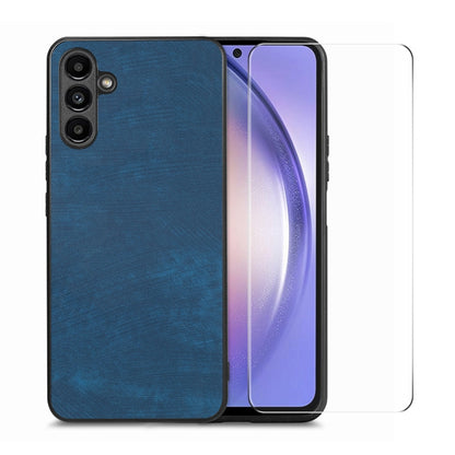 ENKAY Retro Leather Skin PC Phone Case with High Aluminum-silicon Glass Film, For Samsung Galaxy A34 5G, For Samsung Galaxy A54 5G, For Samsung Galaxy A04e, For Samsung Galaxy A14
