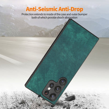 ENKAY Retro Leather Skin PC Phone Case with Soft PET Film, For Smausng Galaxy S23 Ultra 5G