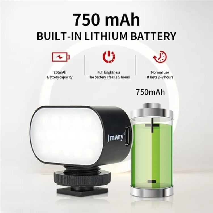 JMARY FM-16RGB Mini Lampe de remplissage LED RVB portable rechargeable pour visioconférence et photographie, FM-16RGB