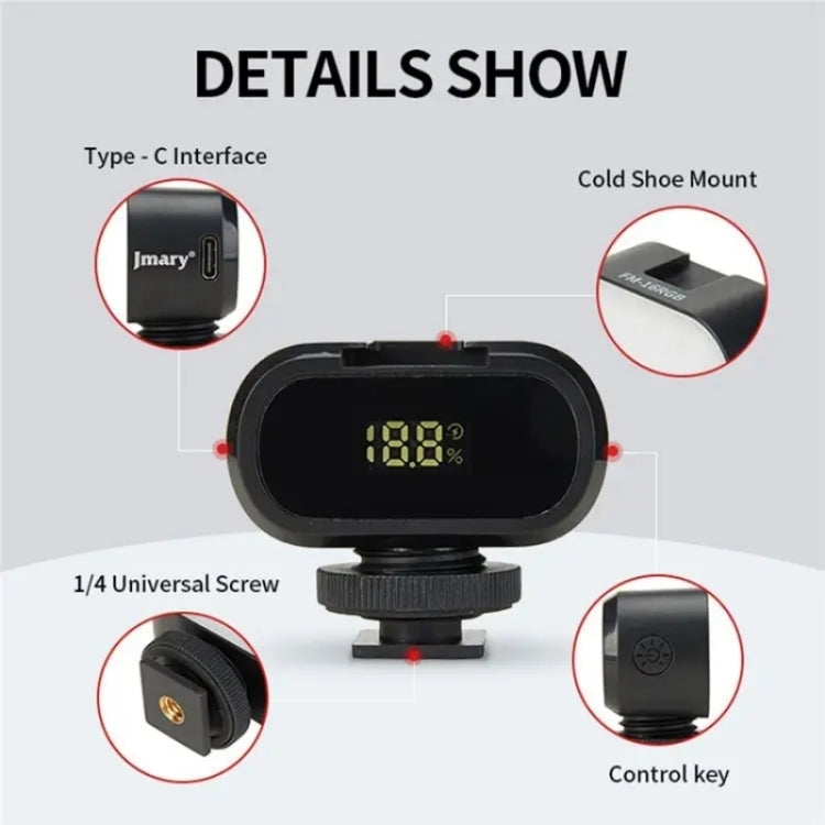 JMARY FM-16RGB Mini Lampe de remplissage LED RVB portable rechargeable pour visioconférence et photographie, FM-16RGB