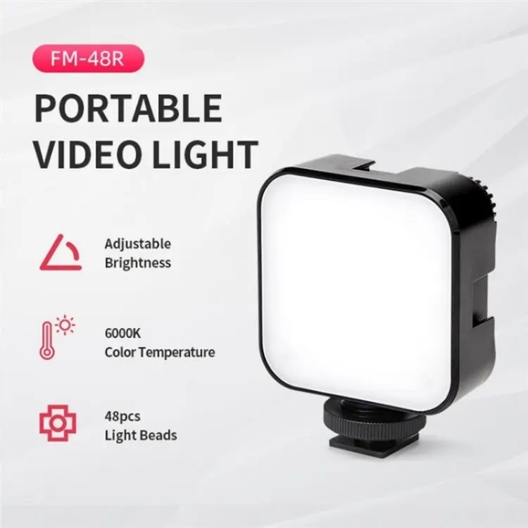 JMARY FM-48R Lumière d'appoint LED dimmable pour photographie, Mini lumière d'appoint portable pour caméra et téléphone, FM-48R