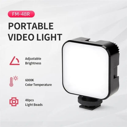 JMARY FM-48R Lumière d'appoint LED dimmable pour photographie, Mini lumière d'appoint portable pour caméra et téléphone, FM-48R