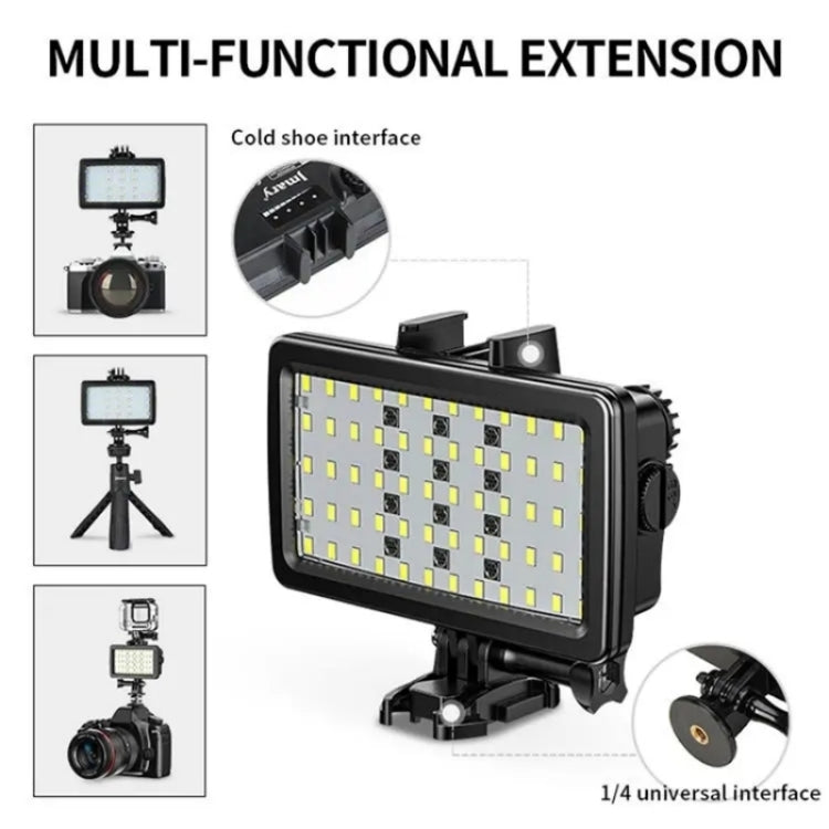 JMARY FM-72RGB Rechargeable Diving Photography RGB IPX8 Waterproof Camera LED Fill Light, FM-72RGB