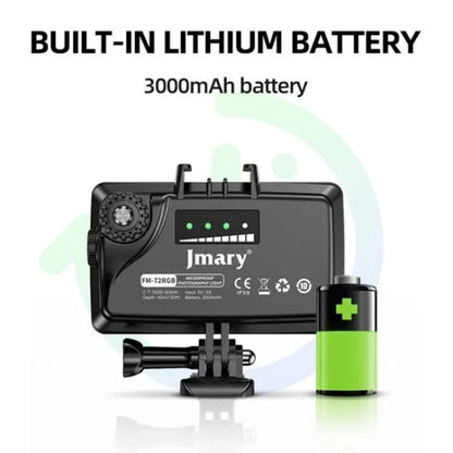 JMARY FM-72RGB Rechargeable Diving Photography RGB IPX8 Waterproof Camera LED Fill Light, FM-72RGB