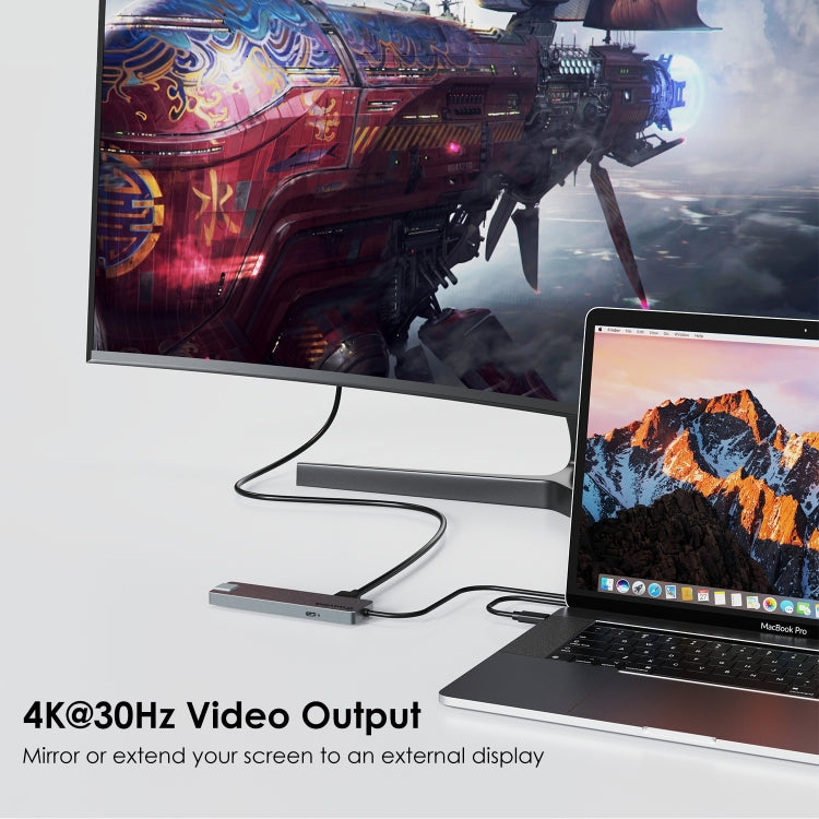 Wavlink UHP3409 For MacBook Pro/Air USB-C Windows Laptops 100W PD Mini Docking Station, UHP3409