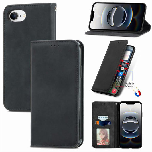 Retro Skin Feel Magnetic Leather Phone Case, For iPhone 17e / 16e, For iPhone 16 Pro Max, For iPhone 16 Pro, For iPhone 16 Plus, For iPhone 16, For iPhone 15 Pro Max, For iPhone 15 Pro, For  iPhone 15 Plus, For iPhone 15, For  iPhone 14 Plus           ...