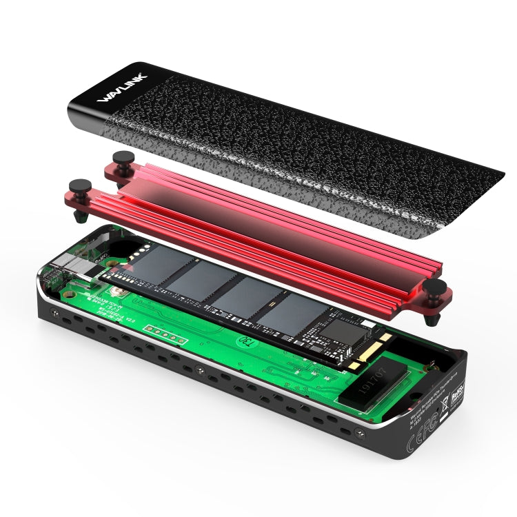 Wavlink UTE02 Thunderbolt 3 NVME M.2 Solid State Leather Metal SSD External Hard Drive Box, UTE02