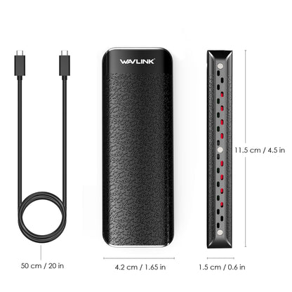 Wavlink UTE02 Thunderbolt 3 NVME M.2 Solid State Leather Metal SSD External Hard Drive Box, UTE02