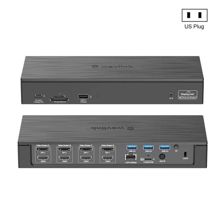 Wavlink UG69PD8 100W PD 18 in 1 Type-C Dock Compatible Type-C Universal Docking Station, US Plug, EU Plug, UK Plug, AU Plug
