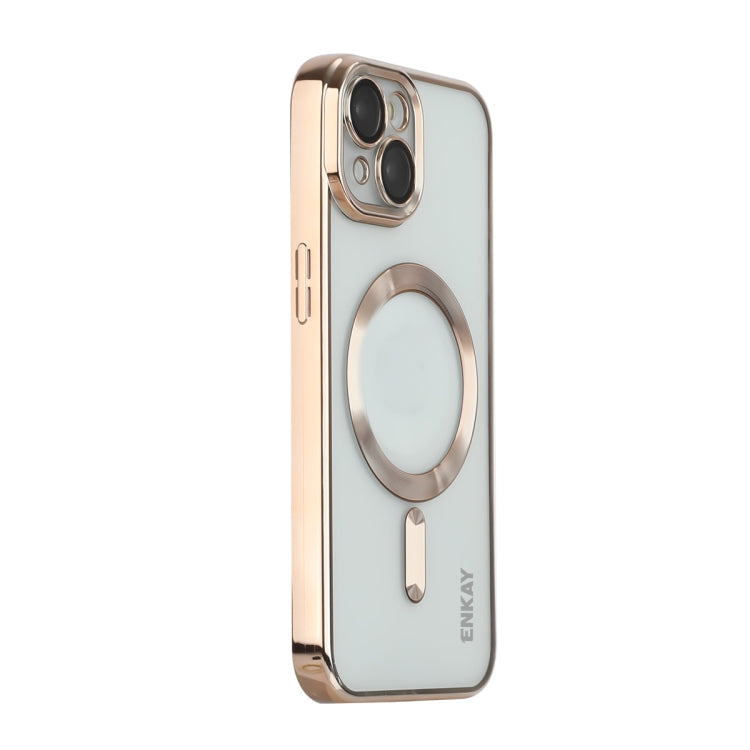 ENKAY Hat-Prince Magsafe Electroplated TPU Clear Shockproof Phone Case, For iPhone 15 Pro Max, For iPhone 15 Pro, For iPhone 15 Plus, For iPhone 15