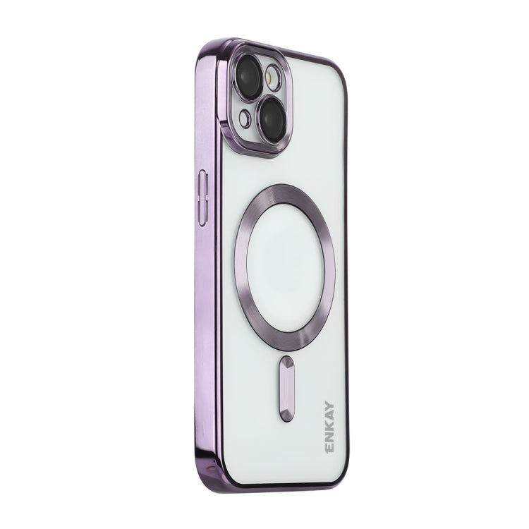 ENKAY Hat-Prince Magsafe Electroplated TPU Clear Shockproof Phone Case, For iPhone 15 Pro Max, For iPhone 15 Pro, For iPhone 15 Plus, For iPhone 15