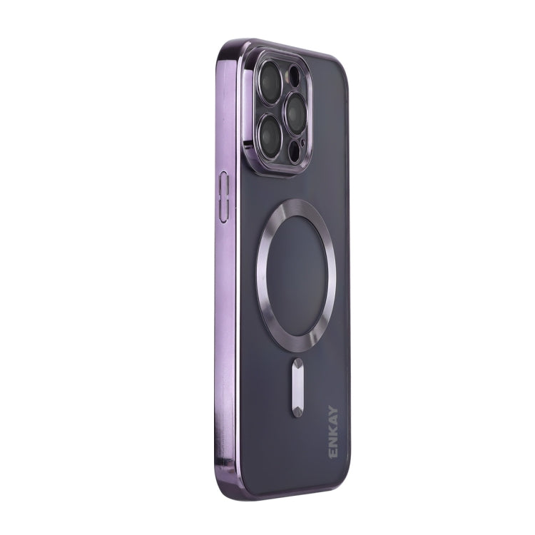 ENKAY Hat-Prince Magsafe Electroplated TPU Clear Shockproof Phone Case, For iPhone 15 Pro Max, For iPhone 15 Pro, For iPhone 15 Plus, For iPhone 15