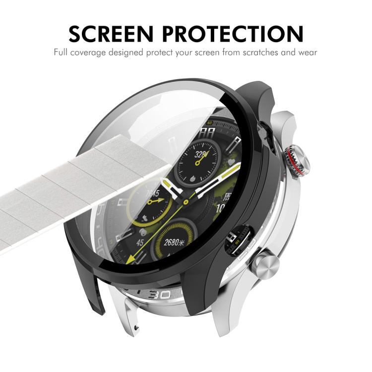 ENKAY Hat-Prince Full Coverage Tempered Glass Film Integrated PC Watch Cover, For Honor Watch 5 Pro, For Honor Watch X5, For Honor Watch 4