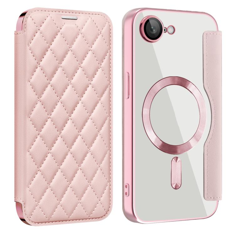 Shield Magsafe RFID Anti-theft Rhombus Leather Phone Case, For iPhone 17e / 16e