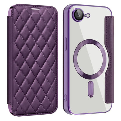 Shield Magsafe RFID Anti-theft Rhombus Leather Phone Case, For iPhone 17e / 16e