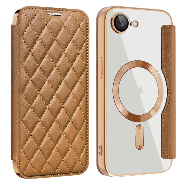 Shield Magsafe RFID Anti-theft Rhombus Leather Phone Case, For iPhone 17e / 16e