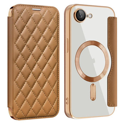 Shield Magsafe RFID Anti-theft Rhombus Leather Phone Case, For iPhone 17e / 16e