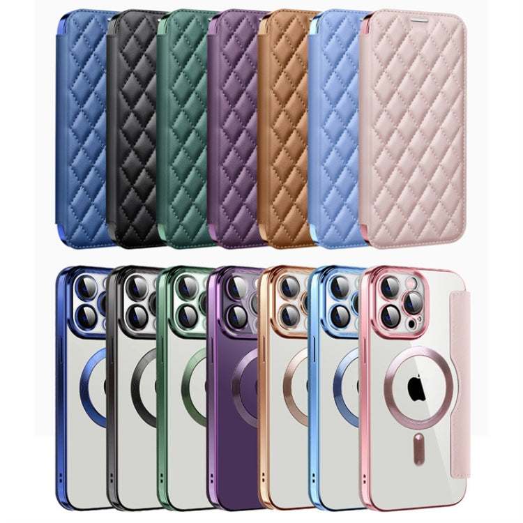 Shield Magsafe RFID Anti-theft Rhombus Leather Phone Case, For iPhone 14 Plus, For iPhone 14, For iPhone 14 Pro, For iPhone 14 Pro Max, For iPhone 13 Pro Max, For iPhone 13 Pro, For iPhone 13, For iPhone 12, For iPhone 12 Pro Max, For iPhone 12 Pro    ...