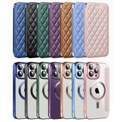 Shield Magsafe RFID Anti-theft Rhombus Leather Phone Case, For iPhone 14 Plus, For iPhone 14, For iPhone 14 Pro, For iPhone 14 Pro Max, For iPhone 13 Pro Max, For iPhone 13 Pro, For iPhone 13, For iPhone 12, For iPhone 12 Pro Max, For iPhone 12 Pro    ...