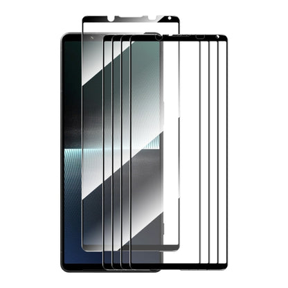 5pcs ENKAY Full Glue High Aluminum-silicon Tempered Glass Film, For Sony Xperia 10 VII, For Sony Xperia 1 VII, For Sony Xperia 5 V, For Sony Xperia 1 V, For Sony Xperia 10 V
