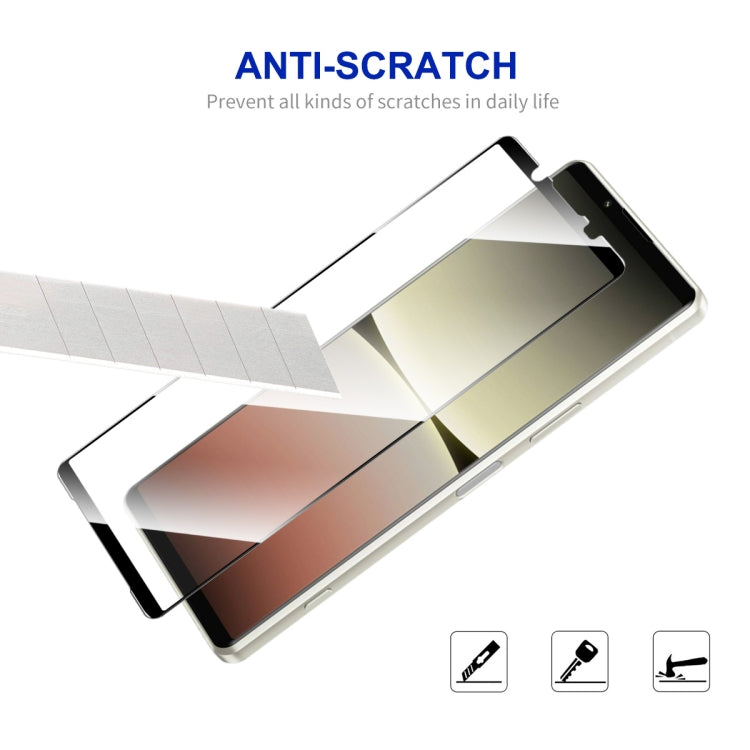 10pcs ENKAY Full Glue High Aluminum-silicon Tempered Glass Film, For Sony Xperia 5 V, For Sony Xperia 1 V, For Sony Xperia 10 V