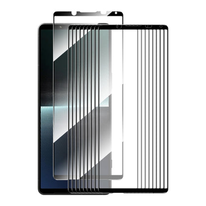 10pcs ENKAY Full Glue High Aluminum-silicon Tempered Glass Film, For Sony Xperia 5 V, For Sony Xperia 1 V, For Sony Xperia 10 V