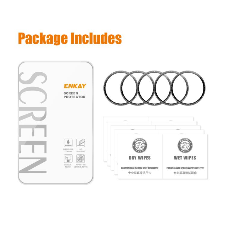 5pcs ENKAY 3D Full Coverage Soft PC Edge PMMA HD Screen Film, For Huawei Watch GT 6 46mm, For Huawei Watch GT 6 41mm, For Huawei Watch 5 42mm, For Huawei Watch 5 46mm, For Huawei Watch Fit 4 Pro, For Huawei Watch Fit 4, For Huawei Watch GT 5 Pro 46mm  ...