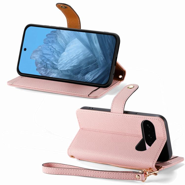 Love Zipper Lanyard Leather Phone Case, For Google Pixel 10 / 10 Pro
