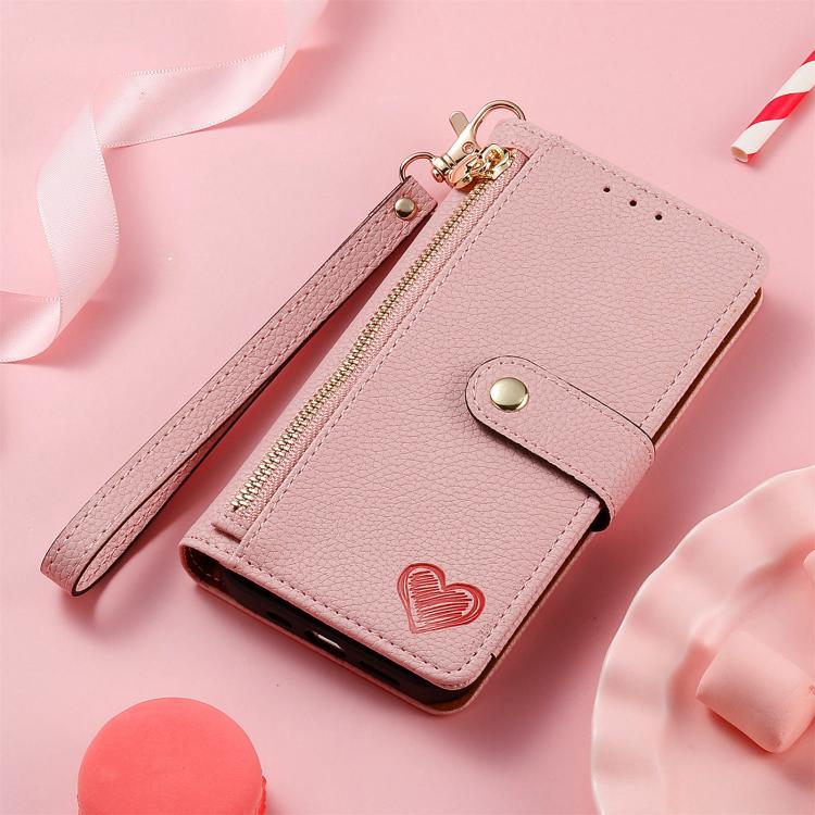 Love Zipper Lanyard Leather Phone Case, For Google Pixel 10 / 10 Pro
