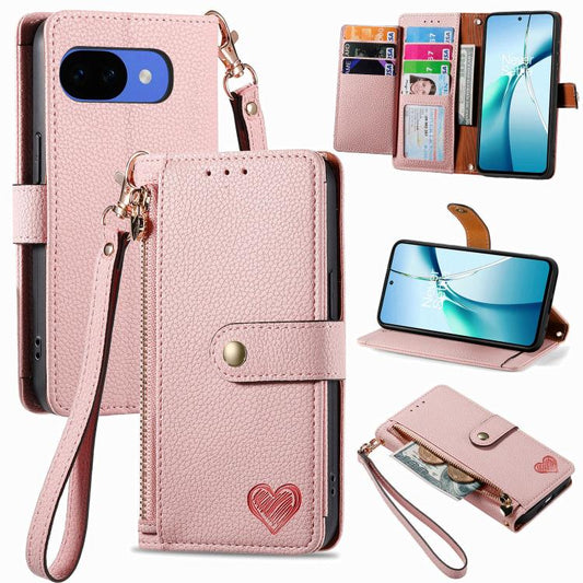 Love Zipper Lanyard Leather Phone Case, For Google Pixel 10a, For Google Pixel 10 Pro XL, For Google Pixel 9a, For Google Pixel 9 Pro, For Google Pixel 9, For Google Pixel 8a, For Google Pixel 8 Pro, For Google Pixel 8, For Google Pixel 7a