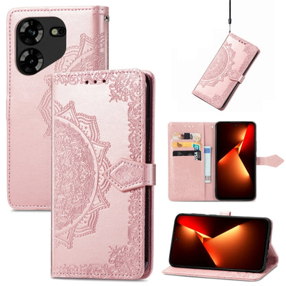 Mandala Flower Embossed Leather Phone Case, For Tecno Pova Neo 3, For Tecno Pova 5 4G, For Tecno Camon 20 Pro 5G, For Tecno Spark 10, For Tecno Spark GO 2023