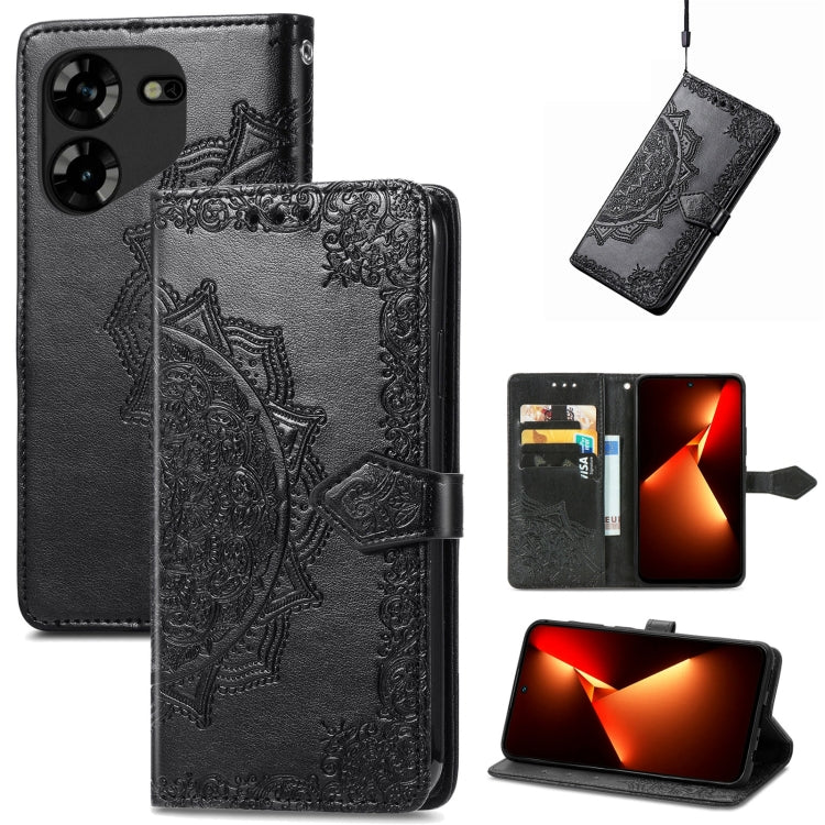 Mandala Flower Embossed Leather Phone Case, For Tecno Pova Neo 3, For Tecno Pova 5 4G, For Tecno Camon 20 Pro 5G, For Tecno Spark 10, For Tecno Spark GO 2023