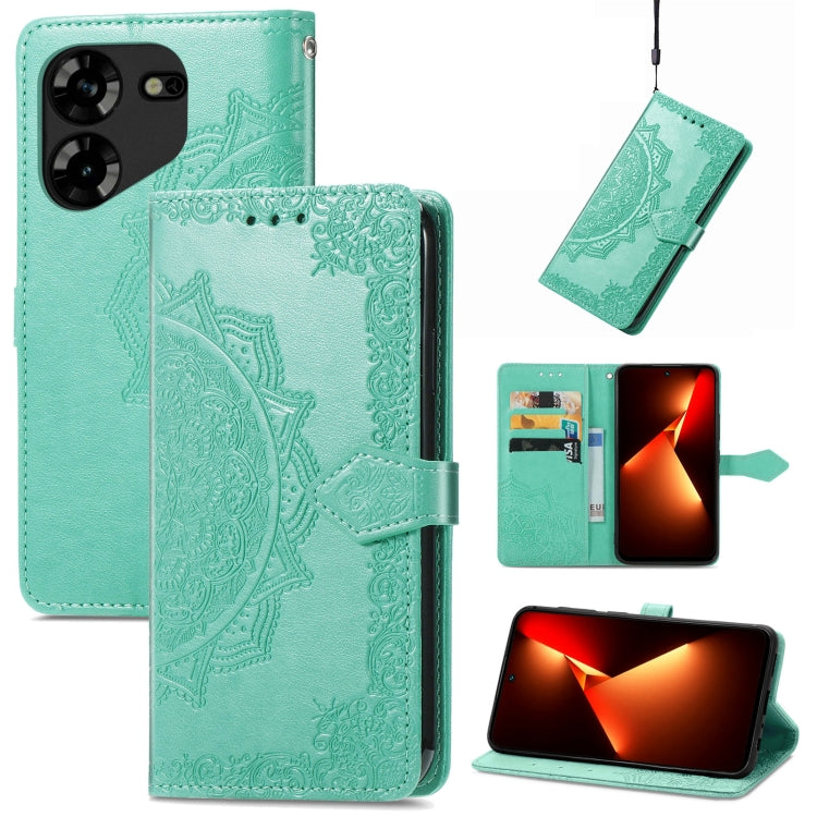 Mandala Flower Embossed Leather Phone Case, For Tecno Pova Neo 3, For Tecno Pova 5 4G, For Tecno Camon 20 Pro 5G, For Tecno Spark 10, For Tecno Spark GO 2023