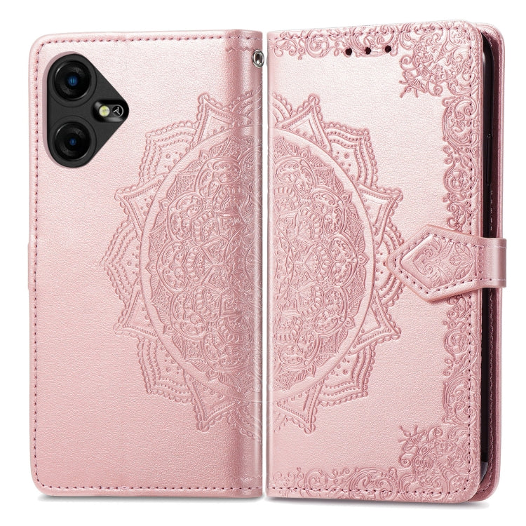 Mandala Flower Embossed Leather Phone Case, For Tecno Pova Neo 3, For Tecno Pova 5 4G, For Tecno Camon 20 Pro 5G, For Tecno Spark 10, For Tecno Spark GO 2023