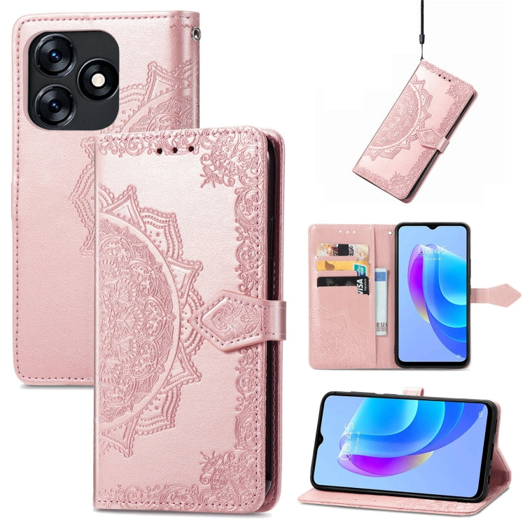 Mandala Flower Embossed Leather Phone Case, For Tecno Pova Neo 3, For Tecno Pova 5 4G, For Tecno Camon 20 Pro 5G, For Tecno Spark 10, For Tecno Spark GO 2023